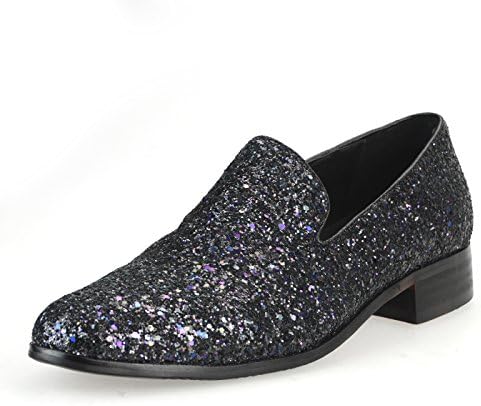 Endevice Mens dress shoes casual shoes party shoes nightlife Opera Shoes slip on Men's Shoes Casual Shoes Flat Shoes Glitter upper Red sole Espadrille Black Black 42 EU (US Men's 9-9.5 M)