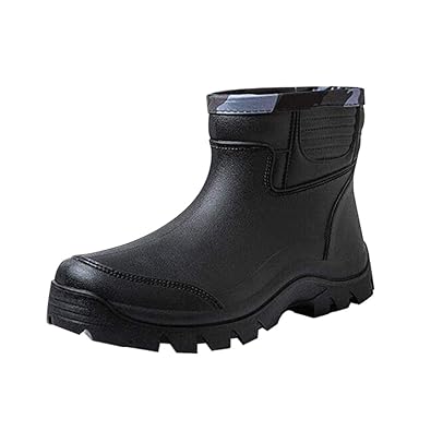 LvRao Herren Kurzschaft Stiefel Gummistiefel Gummistiefeletten Wasserdichte Regenstiefe für Festival Garten