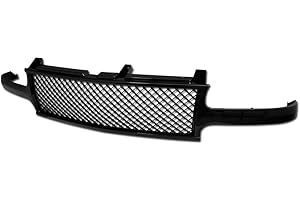 TLAPS 7422438518590 Compatible With 1999-2002 Chevy Silverado 1500 2500/2000-2006 Tahoe Suburban Glossy Black Mesh Front Bumper Grill Grille