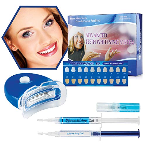 Premium Teeth Whitening Kit, LED Light, 35% Carbamide Peroxide, Safe & Natural At-Home System Without Pain or Sensitivity, Effectively Removes Stains for Whiter Teeth