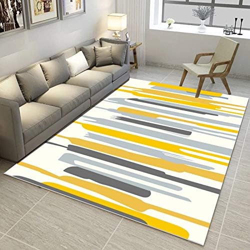 Soft Pile Modern Anti Slip Shaggy Yellow Blue Velvet Glass Carpet 7mm Thickness Home Decor Dining Room Kids Bedroom for Indoor Living Room,140x200cm