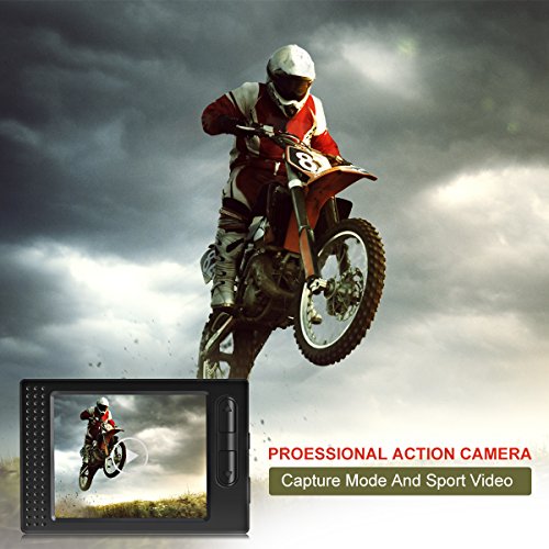DROGRACE-WP200-Sports-Action-Camera-Video-Camera-Waterproof-Digital-Cam-Car-Dash-Cam-Full-HD-1080P-12MP-25fps-30fps-Helmet-Mount-Accessories-Camera-Kit-2-Inch-LCD-Screen
