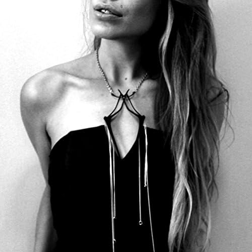 'TUSKANTÉ' - Modern, Edgy, Long-Chain, 3D Printed, Tusk Shaped, Statement Necklace
