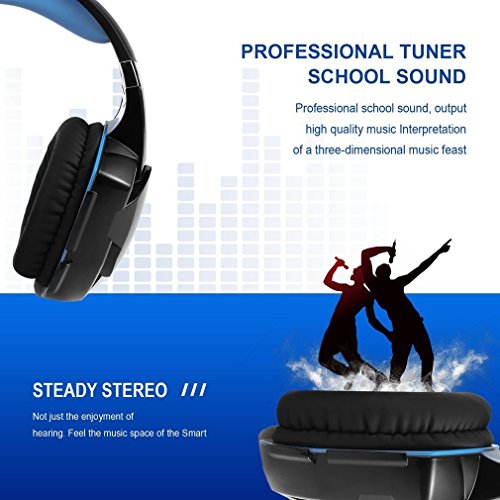 Water-chestnut Gaming Headset, Stereo Bass Noise Cancelling Over-Ear Headphone, with LED Light On It, USB Wired Gaming Headsets for A Variety of Games for PC, Computer, Mobile Phones