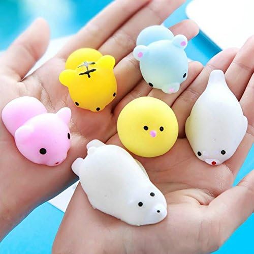 OLEEDA 6pcs Decompression toys Animal Doll Hand Healing Toy Mini Stretchy Mochi Gift for Kids/Adults