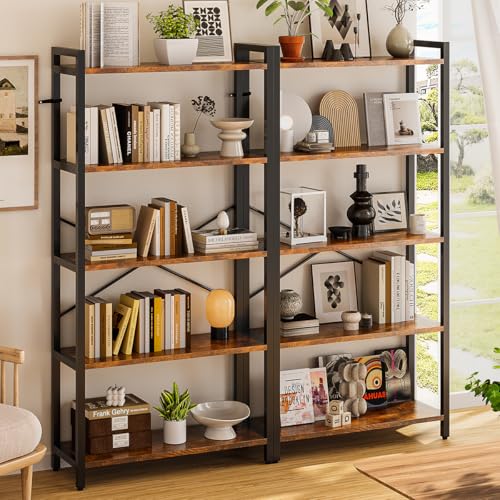 Simple Wisdom librero, Muebles para recamara, 80CM×30CM×161CM,librero Minimalista, libreros de 5 Capas, soporta 250 kg,Dormitorio, salón Retro libreros (Grande)
