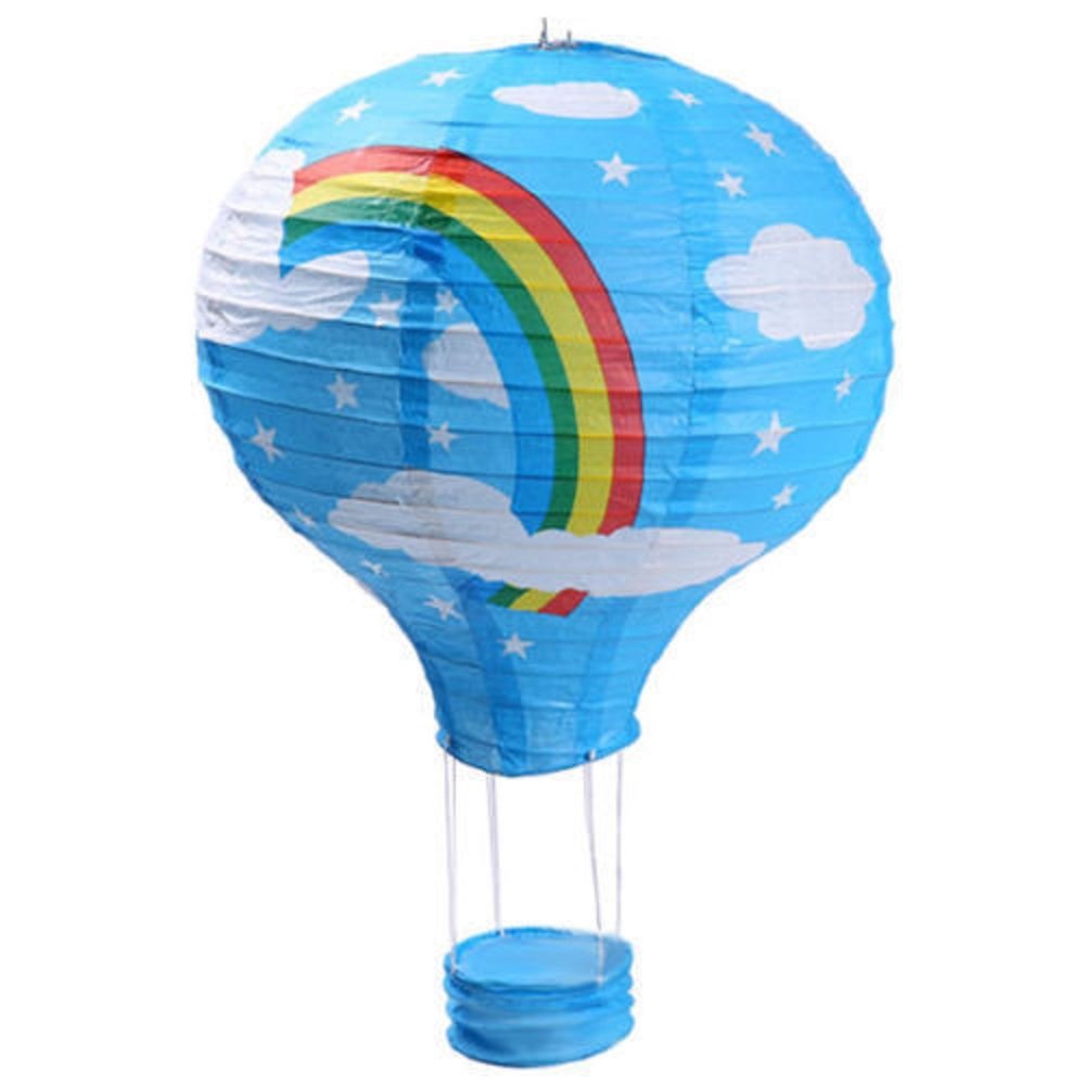 Hot Air Paper Lantern Wedding Party Decoration Craft Lamp Shade (16" (40CM), Blue Sky Rainbow)