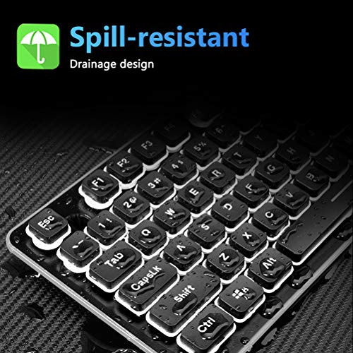 Wireless Gaming Keyboard and Mouse Combo White LED Backlit UltraThin