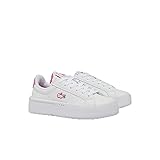 Lacoste Womens Carnaby Platform Sneaker, WHT/PNK, 9