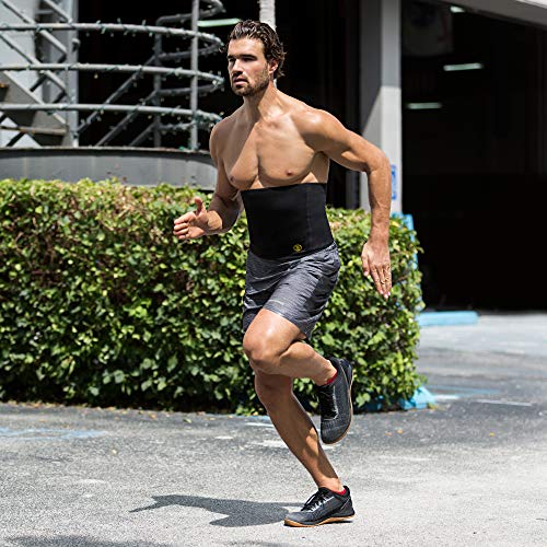 Hot Shapers Hot Belt for Men - Abs Stimulator Workout Waist Trimmer Sweat Band (Black, L)