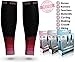 Physix Gear Calf Compression Sleeves - Compression Sleeves for Running, Provides Calf Support and Shin Splints Comfort, Black/Pink, S/M