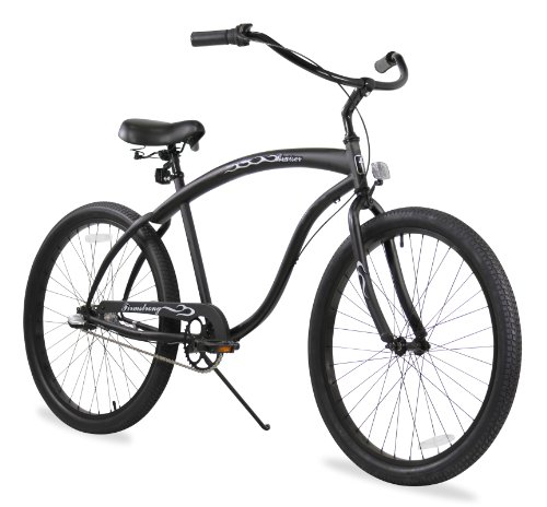 Firmstrong Bruiser Man 3-Speed Beach Cruiser Bicycle, 26-Inch, Matte Black,15154
