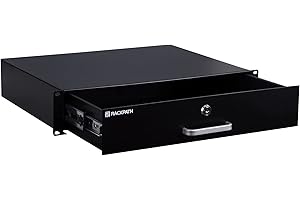 RackPath 2U Rack Mount Drawer for 19 Inch AV/Network/DJ Equipment Racks or Cabinets with Lock and Key