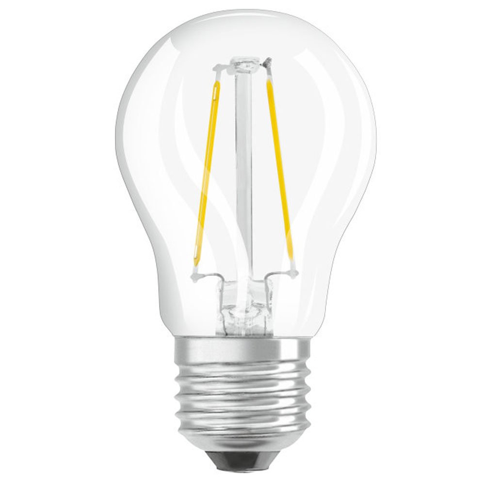 OSRAM LED Retrofit Classic P/LED lamp, Classic Mini Ball Shape, Retro Design, in Filament Style, with Screw Base: E27, 2 W, 220…240 V, 25 W Replacement, Clear, Warm White, 2700 K, 6x1pack — image 1