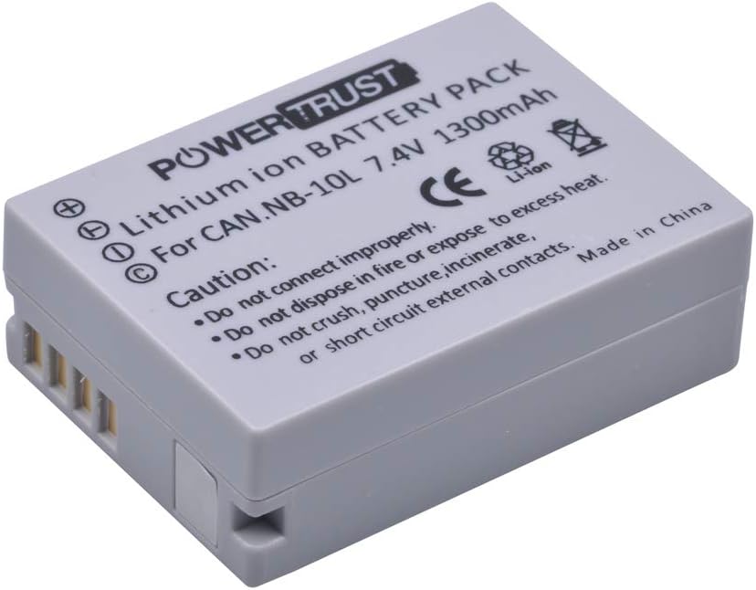 PowerTrust 2Pcs 1300mAh NB-10L Battery + NB 10L Battery LED Dual Charger with USB and type-C port for Canon G1X G15 G16 SX40HS SX50HS SX60HS SX40 SX50 Cameras - Image 3