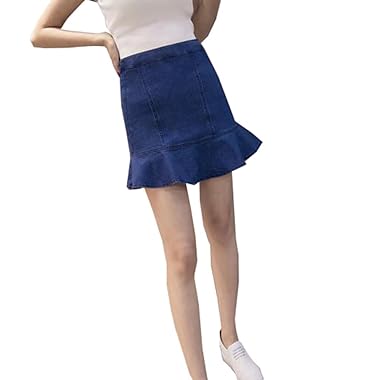 Amazon Puhao プハオ レディース ミニ デニム スカート ショート