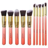 ACEVIVI Makeup Brushes - 10 PIECE Premium Makeup Brush Kit Bamboo Handle Synthetic Kabuki Foundation Cosmetic Brushes for Powder Liquid Cream