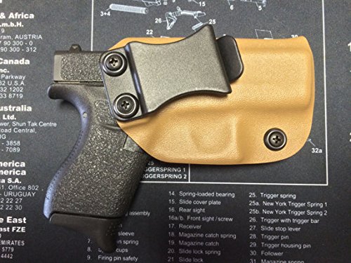 SALE ! Glock 42 Kydex Holster - COYOTE BROWN / IWB / CCW / Right Hand
