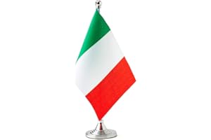 MFLAGPERFT Italy Flag Italian Flags, Small Mini Italian Desk Flag, Used for Table Office Classroom Home Patriotic Events Decorations