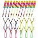 GLOCITI Rocket Slingshot Flying Copters with Led Lights - 12 Slingshot + 12 LED Rocket Launchers + 12 Extra Wings, Rockets Slingshot Helicopters Copters Glow in The Dark for Outdoor Game Party Favors