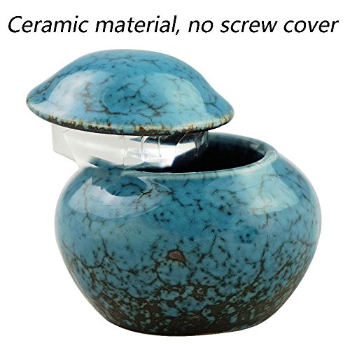 Keepsake Urns for Human Ashes Small Boxes, Mini Funeral Cremation Urns Adult - Fits a Small Amount of Cremated Remains - Display Burial at Home or Office Decor ( Fambe Blue Ocean, Hand Ceramics - Thumbnail 3