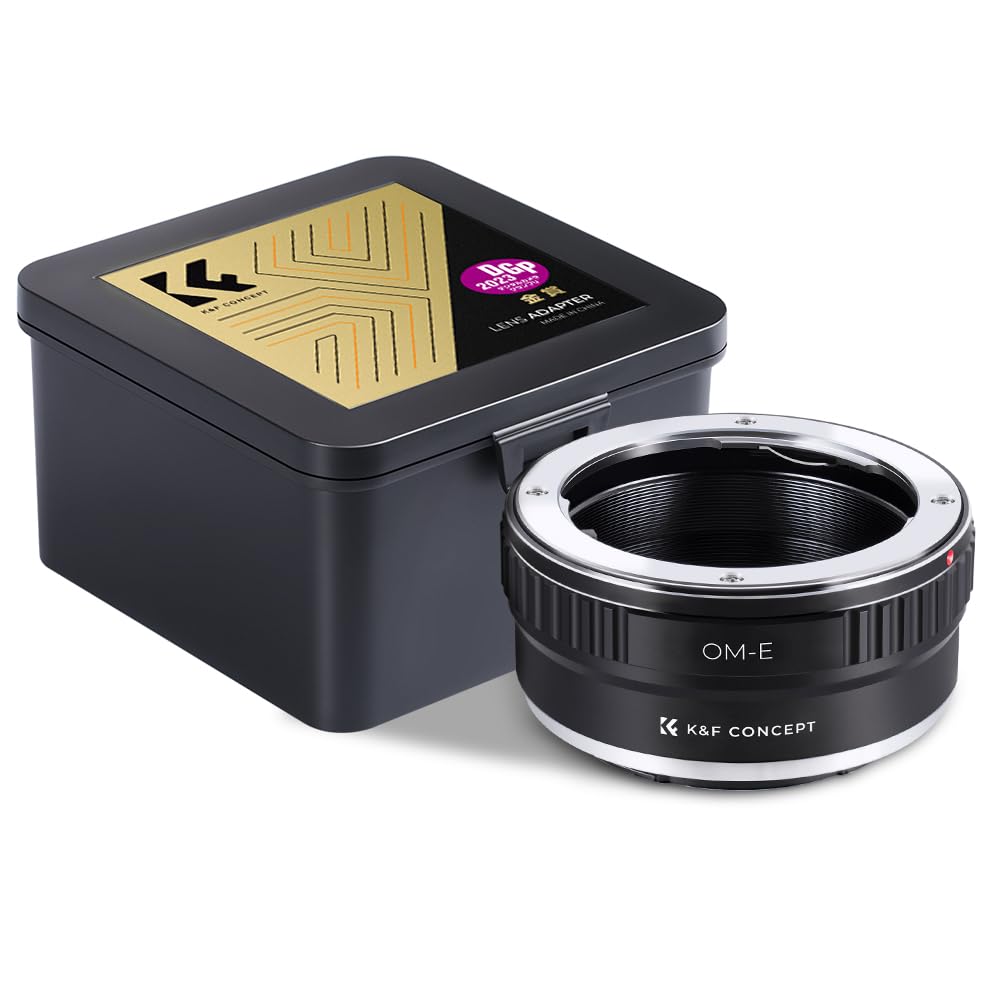 K&F CONCEPT OM to NEX Lens Mount Adapter, Compatible with Olympus Zuiko OM Mount Lens and Compatible with Sony Alpha E Mount Cameras