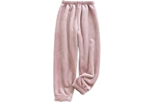 Toddler Kids Flannel Plush 𝗟ounge Pant Warm Fuzzy Fleece 𝗦leepwear Bottoms with Pocket 𝗣𝗷 Bottoms for Girl Boy