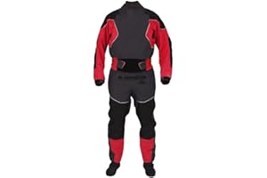 Dry Suits for Men Front Zip, 3-Layer Waterproof Fabric Kayak Drysuit with Latex for Boating Sailing Paddling Fishing Kayaking