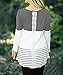 FOMANSH Womens Casual Color Block Tunic Tops Back Lace Long Sleeve T-Shirt Blouses Grey M