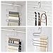 HonTop S-Type Stainless Steel Pants Hangers Space Saving 3Pcs Multi-Purpose Storage Organizer Rack Magic for Hanging Trousers Jeans Scarf Tie Clothes, 5Layers