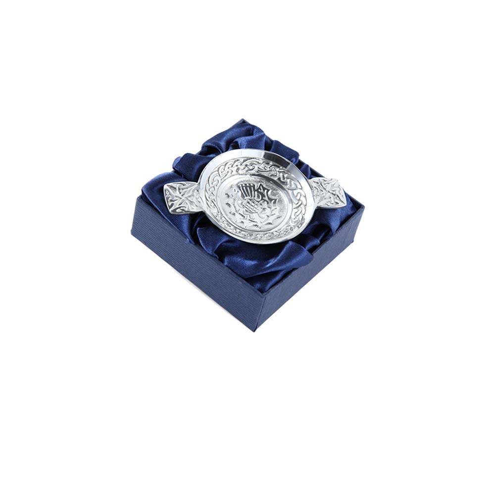 Scottish Thistle Mini Pewter Quaich 3"