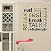 Edvoynlm Break Room Decor Break Room Decals for Walls Eat Relax Wall Decal Break Room Wall Stickers Eat Rest Decal Eat Wall Decal Break Room Decor