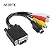 NEORTX VGA to RCA Cable, VGA to TV S-Video 3 RCA PC Computer AV Adapter Cable