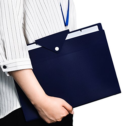 FHEAL 6 Pockets A4 Letter Size 1/6 Cut Tabs Expanding File Folder with Snap Button Love Cute Documents Paper Organizer Accordion Folder for Student Or Office Worker Dark Blue - Thumbnail 7