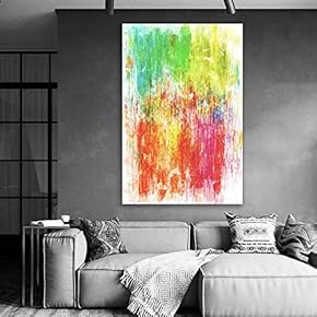 Canvas Wall Art - Abstract Art Colorful Painting for Living Room - Modern Home Art Stretched and Framed Ready to Hang - 12x18 inches