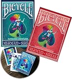 Bicycle Playing Cards Mermaid Theme Teal & Coral Gift Set Bundle - 2 Pack (Made in USA)