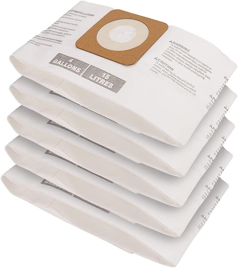 5-Pack Compatible with Part# CMXZVBE 43270, For Craftsman High Efficiency 4 Gallon Vac Bags - - 