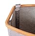 BirdRock Home Bamboo & Canvas Hamper | Double Laundry Basket with Lid | Divided Foldable Hamper | Cut Out Handles