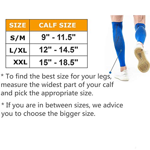 Udaily Calf Compression Sleeves for Men & Women (20-30mmhg) - Calf Support Leg Compression Socks for Shin Splint & Calf Pain Relief - Thumbnail 2