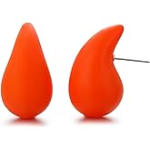 Winssigma Chunky Acrylic Hoop Earrings, Lightweight Waterdrop Hoops Earrings, Hypoallergenic Trendy Jewelry for Women