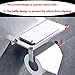 Sumnacon Stainless Steel Bathroom Tissue Holder with Mobile Phone Storage Shelf - Wall Mount Wipes Holder/Dual Paper Towel Dispenser/Hooks/Tower (Thin)