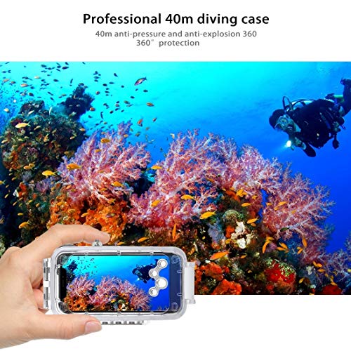 Haweel for iPhone XR Underwater Housing Professional [40m/130ft] Diving Case for Diving Surfing Swimming Snorkeling Photo Video with Lanyard (iPhone XR, Transparent) - Thumbnail 7