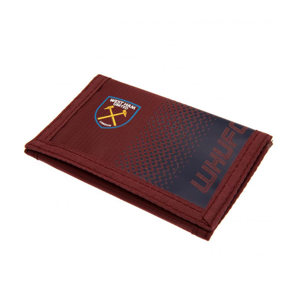 West Ham United FC Fade Design Touch Fastening Nylon Wallet (12 x 8cm) (Red/Navy)