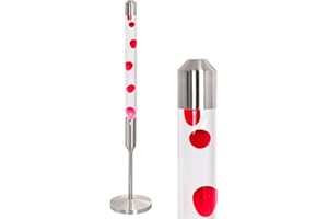 Kyzfy 47.5-Inch Liquid Motion Lamp,Magma Lamp, Mood Relaxation Light，Suitable for Home Decoration, Living Room, Office, Bedroom, café (47.5 inch Clear Water red Wax/Silver)