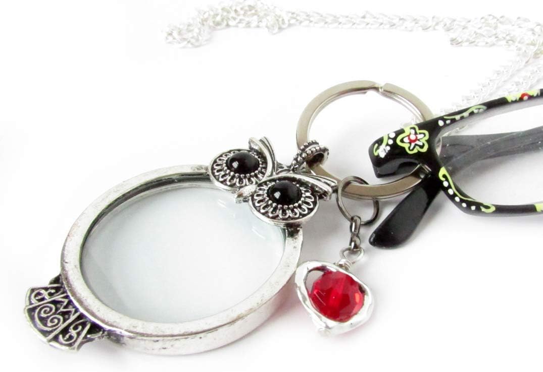 Magnifying Glass Necklace - Eyeglasses Chain - Owl Gift for Her
