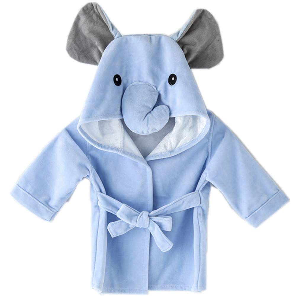 Baby Boy Bathrobes Infant Wash Waddle Elephant Hooded Robe Newborn Bath
