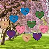 TOODOO 10 Pieces Large Valentine's Lawn Decorations 12 Inch Hanging Love Ornaments Valentine's Day Party Decorations for Valentines Wedding Party