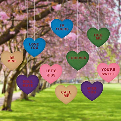 TOODOO 10 Pieces Large Valentine's Lawn Decorations 12 Inch Hanging Love Ornaments Valentine's Day Party Decorations for Valentines Wedding Party