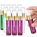 Olilia Glass Spray Bottles with Gold Fine Mist Sprayer 12 Pack of 10ml (1/3oz) - Refillable Empty Bottles Perfect for Essential Oils (Mixed Color)