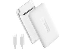 SETMSPACE Hard Drive Enclosure with 1.6ft C to C Cable for 2.5 inch 7-9.5mm SATA HDD SSD，6Gbps MAX 4T Hard Drive Enclosure Supports PC, Laptop, Smart TV, Smart Router, PS4 ETC